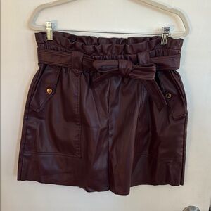 Marc New York Burgundy Faux Leather Skirt - L